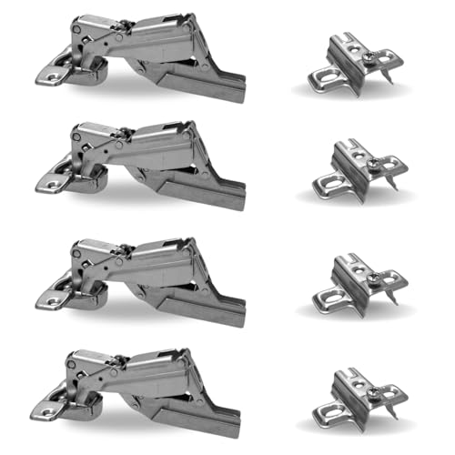 INDAUX Packung mit 4 Stück ! Scharnier 180° Hals 0-9 - 18 - Unterlagen H 0-2-4 für Möbeltüren Universal (Hals 9, H2) von INDAUX