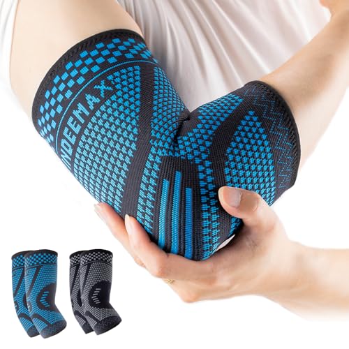 INDEEMAX Ellenbogenbandage Tennisarm bandage für Männer Damen, Kompression Ellenbogen Bandage für Tennisarm, Golferarm, Sports, Sehnenentzündung, Arthritis, Blau, L INDEEMAX Ellenbogenbandage Tennisarm bandage für Männer Damen, Kompression Ellenbogen Bandage für Tennisarm, Golferarm, Sports, Sehnenentzündung, Arthritis, Blau, L von INDEEMAX