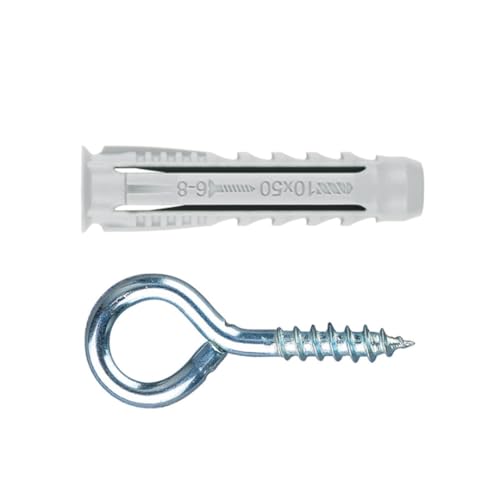Index Fixing Systems BZALHCTS06 Dübelset TN4S + AL-HC mit 4-Zonen-Spreizdübel, Nylon und Ösenschraubhaken, verzinkt von INDEX A PERFECT FIXING