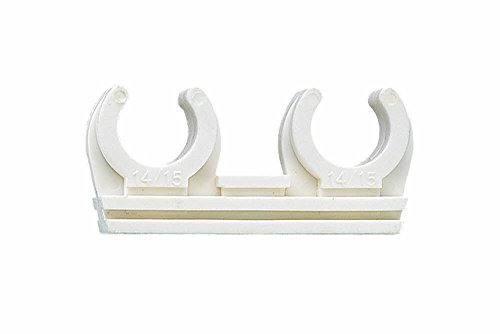 Index Fixing Systems LSABID012 Doppel-Nylon-Rohrclip AB-ID | für PVC-Rohr, Stahlrohr, Kupferrohr, UV-beständig, halogenfrei | Polyamid 6.6, Messing-Gewindehülse M6, Durchmesser 12 mm, 6 Stück von INDEX A PERFECT FIXING