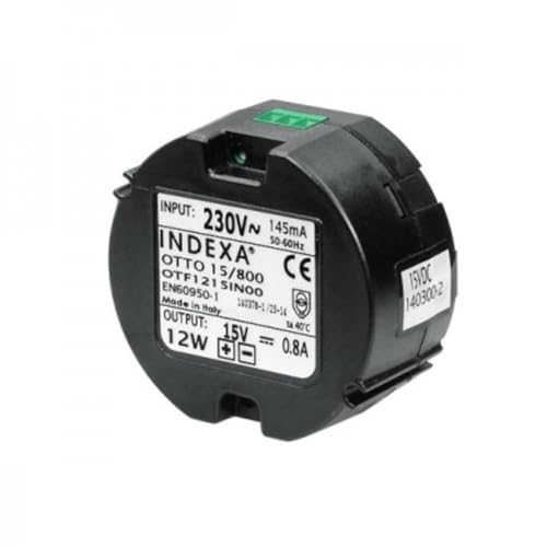 Indexa 32153 Up-Netzgerät 12V Dc 1A, Stabilisiert Otto Videoüberwachungssystem schwarz/weiß von INDEXA