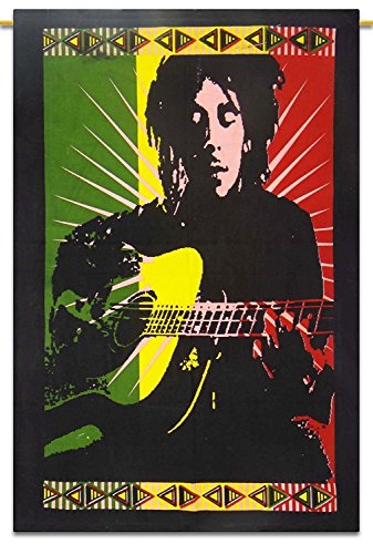 ICC Bob Marley Gitarre lachen Poster 30x40 Zoll Hippie psychedelische Flagge Geschenk Wandbehang Wohnheim Dekoration Reggie Dekoration von INDIAN CRAFT CASTLE