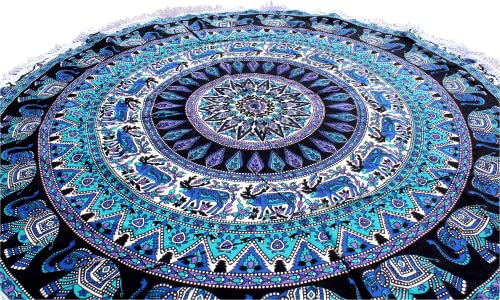 Runde Strand-Mandala-Boho-Hippie-Decke indische Baumwolle böhmische große Tischdecke Heimdekoration Yoga-Matte Meditation Picknickdecke Überwurf Hippie-Boho-Tischdecke Roundie 106,7cm grün und schwarz Runde Strand-Mandala-Boho-Hippie-Decke indische Baumwolle böhmische große Tischdecke Heimdekoration Yoga-Matte Meditation Picknickdecke Überwurf Hippie-Boho-Tischdecke Roundie 106,7cm grün und schwarz von INDIAN CRAFT CASTLE