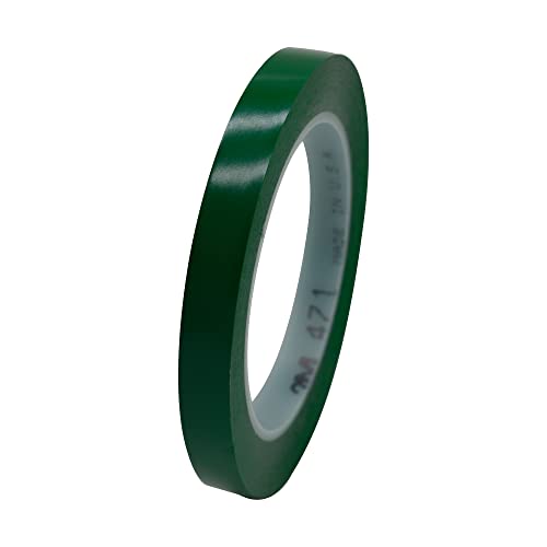 3M 471 Vinyl Fineline Linierband Konturenband Abklebebänder Warnband Malerkrepp Zierlinienband, Spur- und Sicherheitsmarkierung, Farbmarkierung, Bodenmarkierung (12 mm x 33 meter, Green) von INDIAN STORE 24