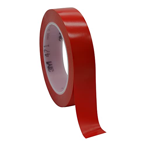 3M 471 Vinyl Fineline Linierband Konturenband Abklebebänder Warnband Malerkrepp Zierlinienband, Spur- und Sicherheitsmarkierung, Farbmarkierung, Bodenmarkierung (24 mm x 33 meter, Red) von INDIAN STORE 24