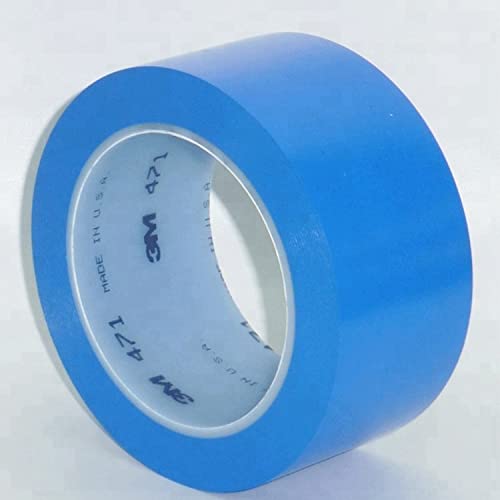 3M 471 Vinyl Fineline Linierband Konturenband Abklebebänder Warnband Malerkrepp Zierlinienband, Spur- und Sicherheitsmarkierung, Farbmarkierung, Bodenmarkierung (50 mm x 33meter, 471 blue) von INDIAN STORE 24