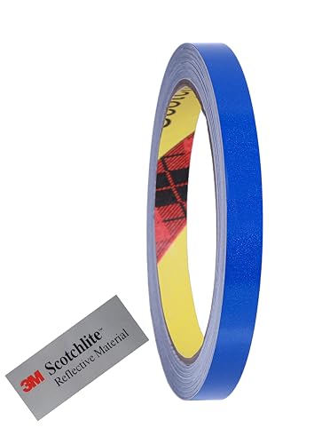 3M 610C Reflektorband Reflektorfolie reflektierendes Klebeband Sicherheitswarnband Wasserdicht Reflexfolie selbstklebend (3M 610C Blue, 20mm x 10meter) von INDIAN STORE 24