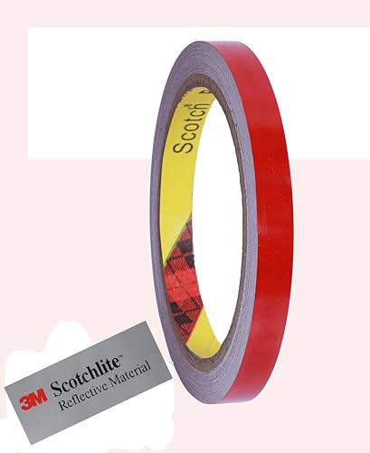 3M 610C Reflektorband Reflektorfolie reflektierendes Klebeband Sicherheitswarnband Wasserdicht Reflexfolie selbstklebend (3M 610C Red, 5mm x 10meter) von INDIAN STORE 24
