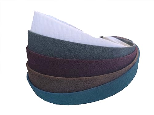 5 Stück 3M Scotch Brite Schleifband Schleifband Vliesband Rohrbandschleifer Schleifmaschine SC-BS (3M SC-BS Mix 5 Grade:coarse,medium,veryfine,Superfine,typeT white, 40mm x 760mm) von INDIAN STORE 24