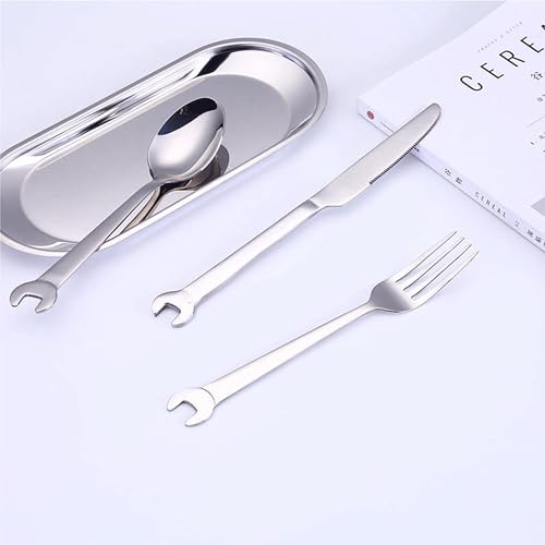 Wrenchware Set Schraubenschlüssel Schlüsselsatz Steckschlüssel Campinggeschirr Rostfreier Stahl Picknick Besteck Camping gadgets (3er Set, Silver) von INDIAN STORE 24