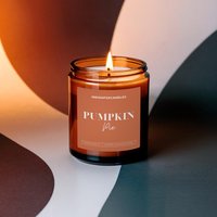 Kürbis Herbst Duftkerze Sojawachs Im Glas Deckel Holzdocht Handgemacht Vegan Pumpkin Pie Spice Latte Geschenkidee Gemütlich Halloween von INDIGOFOXCandles