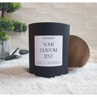 Personalisierte Wunsch-Text Sojawachs Duftkerze Im Glas Holzdeckel Holzdocht Geschenk Weihnachten Herbst Beste Freundin Luxus Geschenkbox von INDIGOFOXCandles