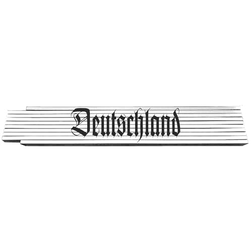 2m Zollstock weiß - Deutschland - mit Text oder Spruch Glieder-Maßstab - Meterstab bedruckt - für Männer Opa Papa Vatertag Wunschtext Weihnachten Baustelle - Geschenk von INDIGOS UG