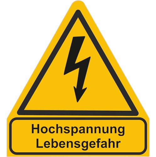 Indigos UG - Aufkleber - Hochspannung Lebensgefahr Warnschild - 245x210 mm von INDIGOS UG