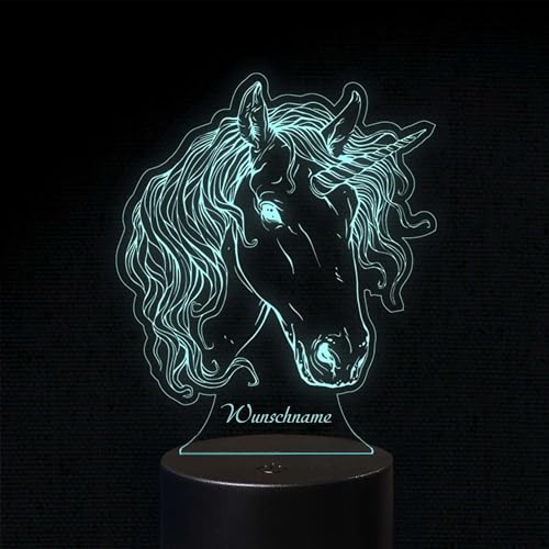 INDIGOS UG - LED Lampe personalisiert - Nachttischlampe - personalisierte Lampe mit Wunschname - Pferd - Hologramm - Illusion, Geschenk - Wunschtext - Weihnachten Geburtstag Junge, Mädchen INDIGOS UG - LED Lampe personalisiert - Nachttischlampe - personalisierte Lampe mit Wunschname - Pferd - Hologramm - Illusion, Geschenk - Wunschtext - Weihnachten Geburtstag Junge, Mädchen von INDIGOS UG