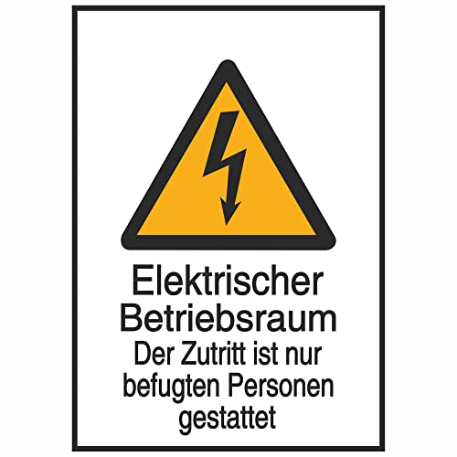 INDIGOS UG - Aluverbundplatte Schild 3mm - Elektrischer Betriebsraum Warnschild - 13,10x18,50 cm - Warnung - Sicherheit - Hotel, Firma, Haus von INDIGOS UG