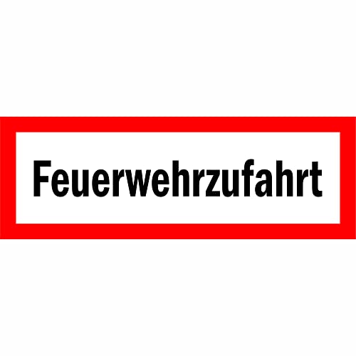 Indigos UG - Schild Feuerwehrzufahrt Hinweischild Brandschutz, 29,70x10,50 cm - Warnung - Sicherheit - Hotel, Firma, Haus - Aluverbundplatte 3mm - Hinweisschild - Warnschild von INDIGOS UG