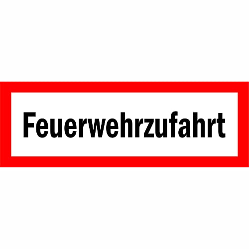 INDIGOS UG - Aluverbundplatte Schild 3mm - Feuerwehrzufahrt Hinweisschild Brandschutz, 29,70x10,50 cm - Warnung - Sicherheit - Hotel, Firma, Haus von INDIGOS UG