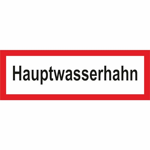 INDIGOS UG - Aluverbundplatte Schild 3mm - Hauptwasserhahn Hinweisschild Brandschutz, 29,70x10,50 cm - Warnung - Sicherheit - Hotel, Firma, Haus von INDIGOS UG