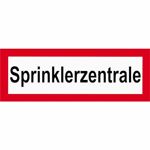 INDIGOS UG - Aluverbundplatte Schild 3mm - Hinweisschild für den Brandschutz Sprinklerzentrale - 42,00 cm x 14,80 cm - Warnung - Sicherheit - Hotel, Firma, Haus von INDIGOS UG