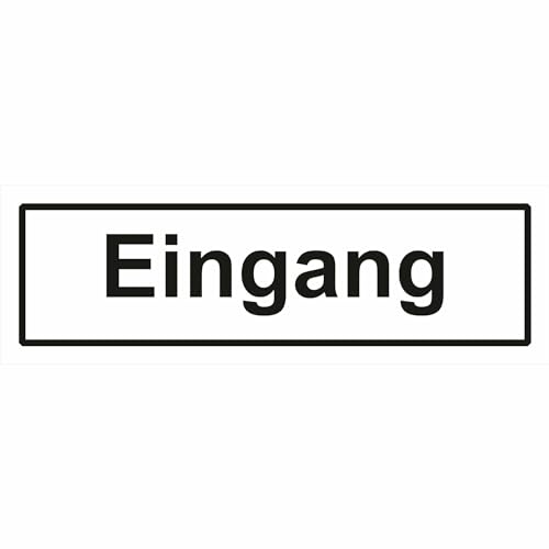 Indigos UG Aufkleber Eingang - 40x14cm - selbstklebender Sicherheits Aufkleber für Tür oder Wand - Warnschild für Gebäude, Hotel, Büro, Firma, Haus, Praxis von INDIGOS UG