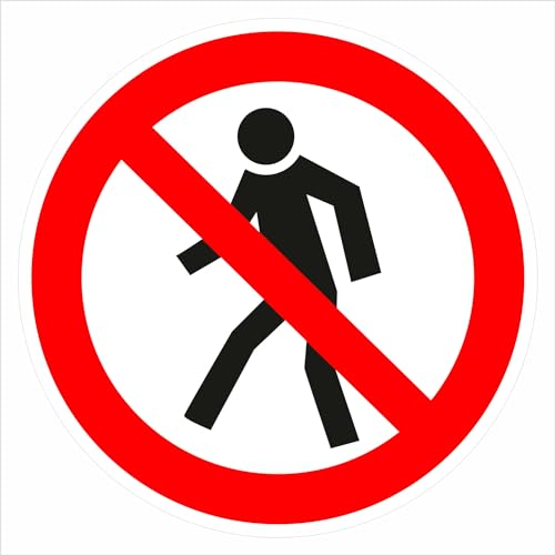 Indigos UG Aufkleber Für Fußgänger verboten Verbotsschild - 20cm rund - selbstklebender Sicherheits Aufkleber für Tür oder Wand - Warnschild für Gebäude, Hotel, Büro, Firma, Haus, Praxis Indigos UG Aufkleber Für Fußgänger verboten Verbotsschild - 20cm rund - selbstklebender Sicherheits Aufkleber für Tür oder Wand - Warnschild für Gebäude, Hotel, Büro, Firma, Haus, Praxis von INDIGOS UG