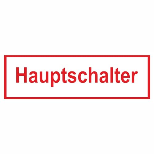 Indigos UG Aufkleber Hinweisschild - Hauptschalter, selbstklebend 7,4x2,4cm - selbstklebender Sicherheits Aufkleber für Tür oder Wand - Warnschild für Gebäude, Hotel, Büro, Firma, Haus, Praxis Indigos UG Aufkleber Hinweisschild - Hauptschalter, selbstklebend 7,4x2,4cm - selbstklebender Sicherheits Aufkleber für Tür oder Wand - Warnschild für Gebäude, Hotel, Büro, Firma, Haus, Praxis von INDIGOS UG