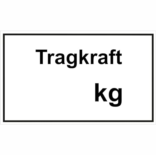 Indigos UG Aufkleber Tragkraft .kg - 25 cm x 15 cm - selbstklebender Sicherheits Aufkleber für Tür oder Wand - Warnschild für Gebäude, Hotel, Büro, Firma, Haus, Praxis von INDIGOS UG