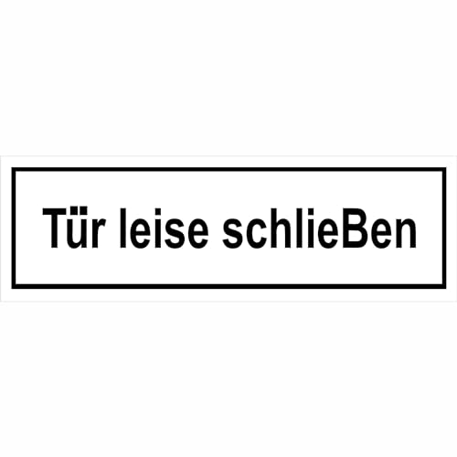 INDIGOS UG - Aufkleber - Hinweisschild zur Betriebskennzeichnung Tür leise schließen - 25 cm x 7,00 cm - Warnung - Sicherheit - Hotel, Firma, Haus von INDIGOS UG