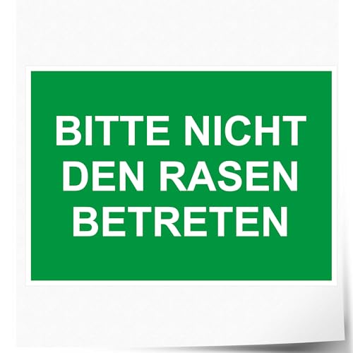 INDIGOS UG - Aufkleber - Sicherheit - Warnung - Bitte den Rasen Nicht betreten - 210x148 mm - Hotel, Firma, Schutz, Kita, Arzt, Praxis, Wohnung von INDIGOS UG