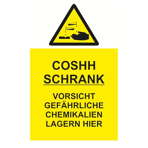 Indigos UG Aufkleber Coshh Schrank - GEFÄHRLICHE CHEMIKALIEN - 148x210mm - Hotel, Firma, Schutz, KITA, Arzt, Praxis, Wohnung - Sicherheit - Warnung Indigos UG Aufkleber Coshh Schrank - GEFÄHRLICHE CHEMIKALIEN - 148x210mm - Hotel, Firma, Schutz, KITA, Arzt, Praxis, Wohnung - Sicherheit - Warnung von INDIGOS UG