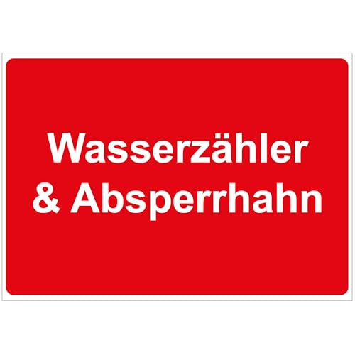 Indigos UG Aufkleber Wasserzähler Absperrhahn - 210x148 - Hotel, Firma, Schutz, KITA, Arzt, Praxis, Wohnung - Sicherheit - Warnung von INDIGOS UG