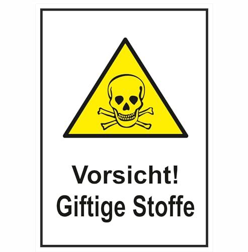 INDIGOS UG - Aufkleber - Vorsicht! Giftige Stoffe Warnschild - 13,10x18,50 cm - Warnung - Sicherheit - Hotel, Firma, Haus von INDIGOS UG