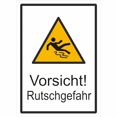 INDIGOS UG - Aufkleber - Vorsicht! Rutschgefahr Warnschild - 13,10x18,50 cm - Warnung - Sicherheit - Hotel, Firma, Haus von INDIGOS UG