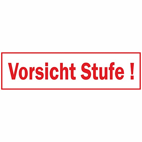 INDIGOS UG - Aufkleber - Vorsicht Stufe! - Hinweisschild - Warnschild - 25x7 cm - Warnung - Sicherheit - Hotel, Firma, Haus von INDIGOS UG