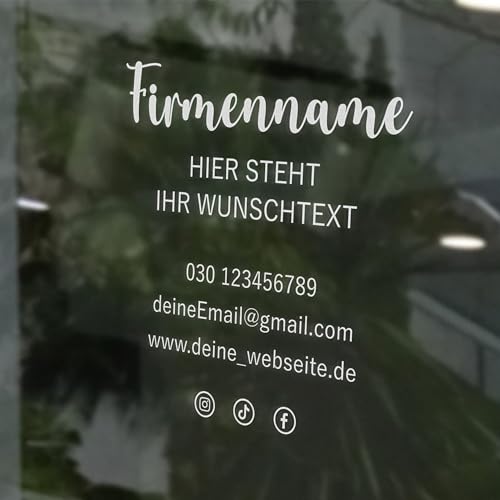 INDIGOS UG - Aufkleber selbst gestalten - Schaufensteraufkleber personalisiert - Wunschtext, Icons - 70 cm - Fensterfolie blickdicht - Firma, Einzelhandel, Büro - Schaufensterbeschriftung - Werbung INDIGOS UG - Aufkleber selbst gestalten - Schaufensteraufkleber personalisiert - Wunschtext, Icons - 70 cm - Fensterfolie blickdicht - Firma, Einzelhandel, Büro - Schaufensterbeschriftung - Werbung von INDIGOS UG