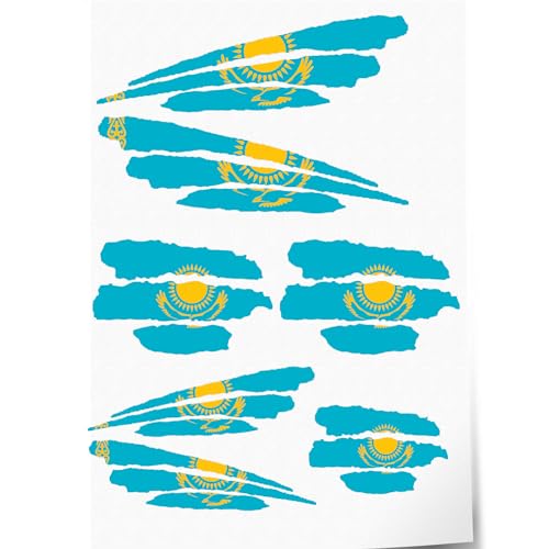 Indigos UG Aufkleber Kasachstan - 7 Autoaufkleber - Flagge - Fahne mit 3 Streifen - selbstklebende Fahnen für Heckscheibe, Modellbau, Sport, Motorrad, Auto, Tuning, Fenster, Kofferraum Indigos UG Aufkleber Kasachstan - 7 Autoaufkleber - Flagge - Fahne mit 3 Streifen - selbstklebende Fahnen für Heckscheibe, Modellbau, Sport, Motorrad, Auto, Tuning, Fenster, Kofferraum von INDIGOS UG