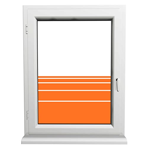 INDIGOS UG Sichtschutzfolie - selbstklebend matt - Pastellorange - dynamische Streifen - Fenster - für Innen und Außen geeignet - Schaufenster - Sonnenschutz - Fensterfolie - Glasdekorfolie von INDIGOS UG