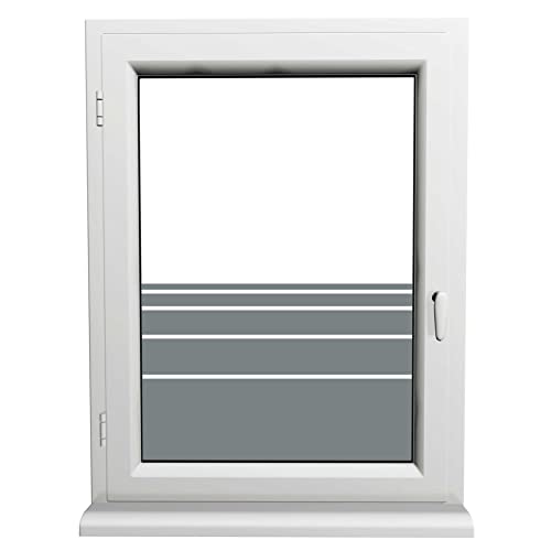 INDIGOS UG Sichtschutzfolie - selbstklebend matt - grau - dynamische Streifen - Fenster - für Innen und Außen geeignet - Schaufenster - Sonnenschutz - Fensterfolie - Glasdekorfolie von INDIGOS UG