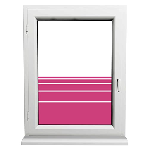 INDIGOS UG Sichtschutzfolie - selbstklebend matt - pink - dynamische Streifen - Fenster - für Innen und Außen geeignet - Schaufenster - Sonnenschutz - Fensterfolie - Glasdekorfolie von INDIGOS UG