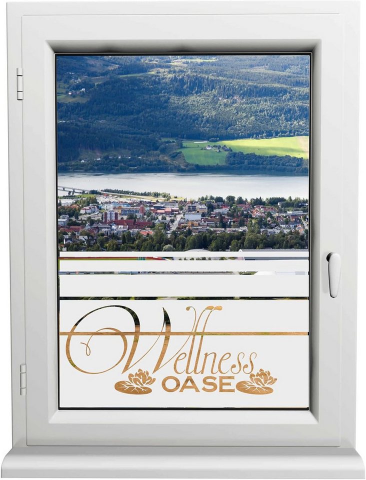 INDIGOS UG Fensterfolie Glasdekorfolie Wellness Oase – H50Line Sicht- & Sonnenschutz von INDIGOS UG