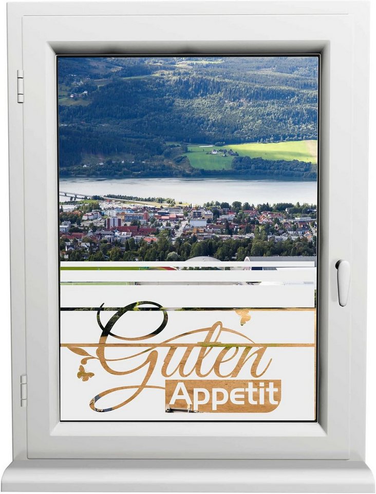 INDIGOS UG Fensterfolie Guten Appetit Fensterfolie – Sicht- & Sonnenschutz für Küche & Bad von INDIGOS UG