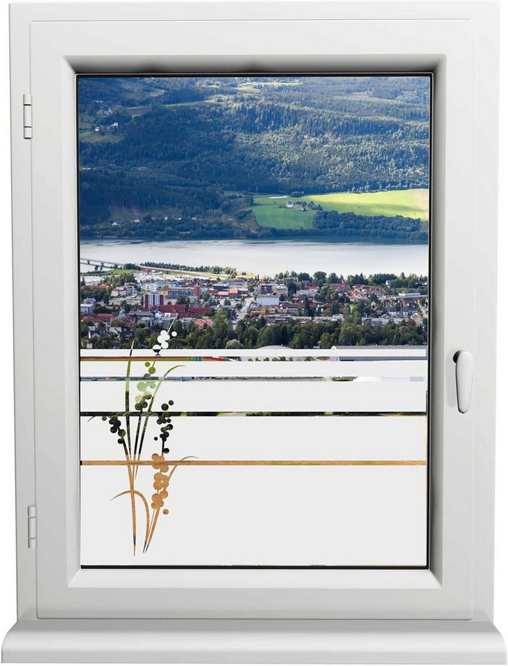 INDIGOS UG Fensterfolie H50Line Fensterfolie Traubenhyazinthe – Blickdicht & Sonnenschutz von INDIGOS UG