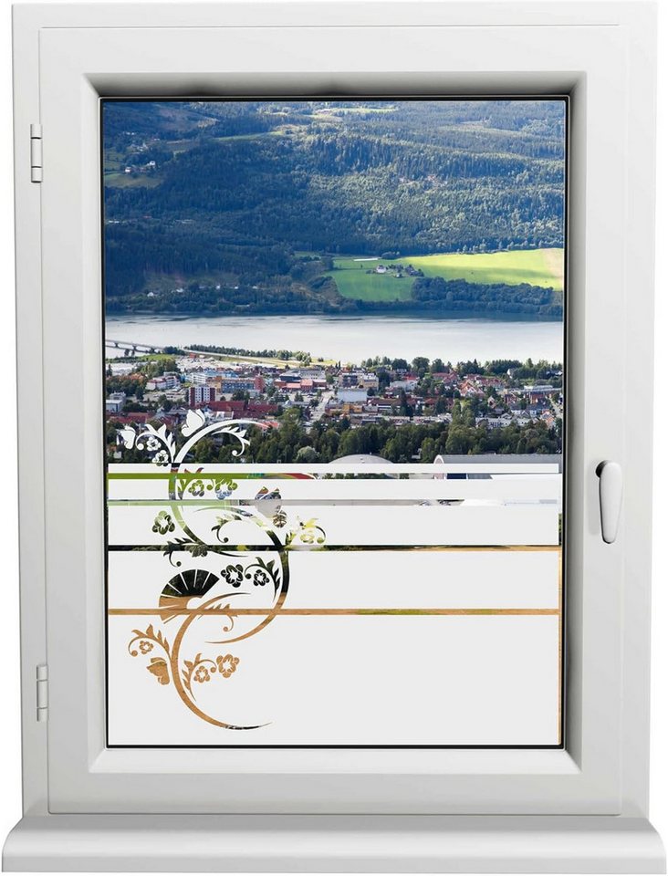 INDIGOS UG Fensterfolie H50Line Sichtschutzfolie – Schmetterling Design für Fenster & Bad von INDIGOS UG