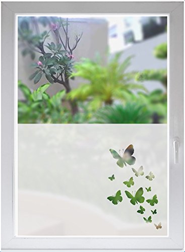 INDIGOS UG Fensterfolie Sichtschutzfolie Glasdekorfolie Schmetterlinge Butterflies satiniert Blickdicht - 500-2000 mm - Dekoration Sonnenschutz Folie von INDIGOS UG