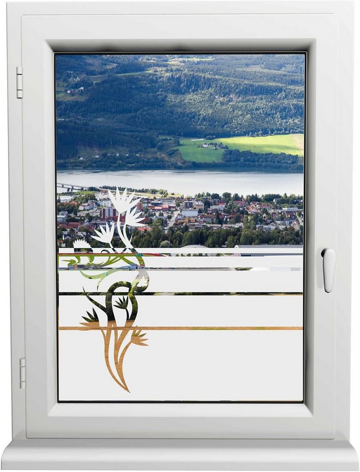 INDIGOS UG Fensterfolie Storch Sichtschutzfolie – H50Line für Fenster, Bad & Küche von INDIGOS UG