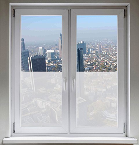 INDIGOS UG Fensterfolie - Viereck - Glasdekorfolie Sichtschutzfolie satiniert Blickdicht – 500-2000 mm - Dekoration Sonnenschutz Folie - Fenster Büro Tür Badezimmer von INDIGOS UG
