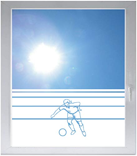INDIGOS UG Sichtschutzfolie Glasdekorfolie Fensterfolie mit Motiv satiniert Blickdicht - w755 Fußballer - 1000 mm Länge - 500 mm Höhe Streifen - selbstklebend - matt - für Fenster INDIGOS UG Sichtschutzfolie Glasdekorfolie Fensterfolie mit Motiv satiniert Blickdicht - w755 Fußballer - 1000 mm Länge - 500 mm Höhe Streifen - selbstklebend - matt - für Fenster von INDIGOS UG