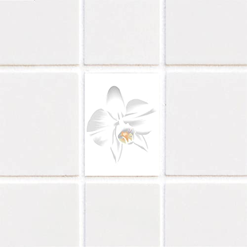 INDIGOS UG Fliesenaufkleber Fliesentattoos für Bad & Küche - Fliesenspiegel - für weiße Fliesen empfohlen - Küchenfliesen für einzelne Fliesen 13,5x19 cm - MD436 - schöne Blume von INDIGOS UG