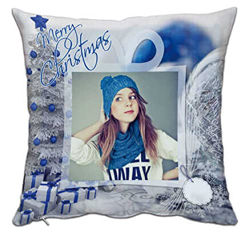 INDIGOS UG Foto-Kissen mit eigenem Foto individuell Bedruckt Motiv Weihnachten - selbst gestalten - 38x38 cm - bunt - mit Kissenfüllung - personalisierte Geschenkidee - Kopfkissen - Fotokissen von INDIGOS UG